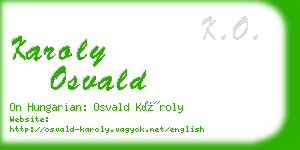 karoly osvald business card